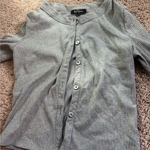 Self Esteem Gray Ribbed Cardigan